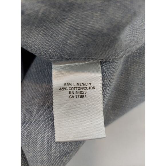 Banana Republic Shirt Mens XL Blue-Gray Linen Blend Button Up Preppy Collared - Picture 5 of 12